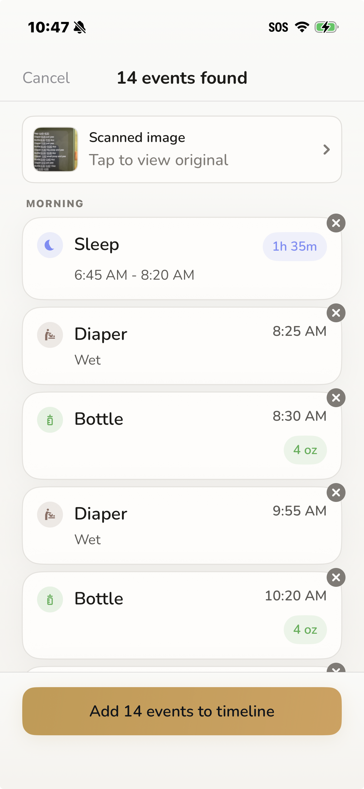 Robin Baby scanning daycare paper logs and extracting data